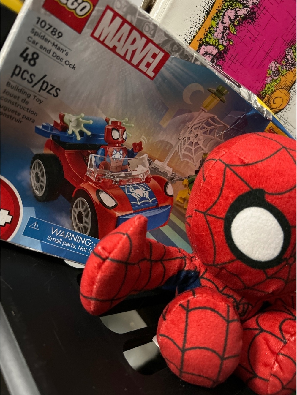 Marvel Spider-Man Plush Toy and LEGO Marvel Spider-Man Car Set 10789